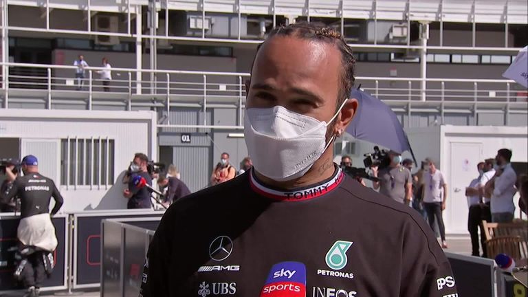 Seven-time world champion Lewis Hamilton was delighted to secure his 100th pole at the Spanish Grand Prix