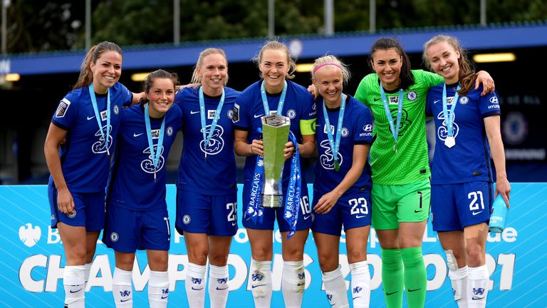 PA - Chelsea Women celebrate WSL title