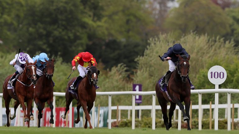 Bolshoi Ballet ridden by Ryan Lee Moore (right) on the way to winning the Derrinstown Stud Derby Trial Stakes 