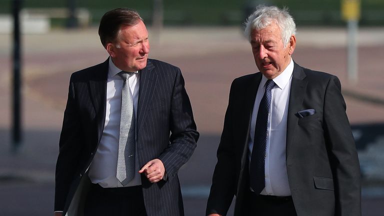 Retired South Yorkshire Police officer Alan Foster (right) was one of three men on trial accused of doing acts tending or intended to pervert the course of justice following the Hillsborough Disaster