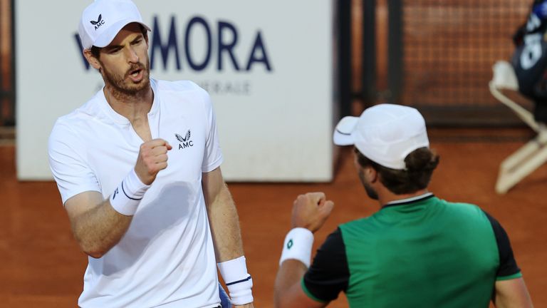Andy Murray and Liam Broady were late alternates into the doubles draw 