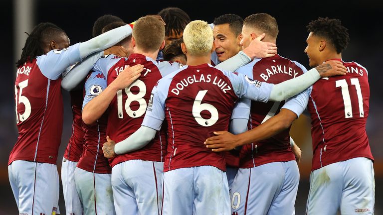 Anwar El Ghazi is congratulated after his match-winning strike