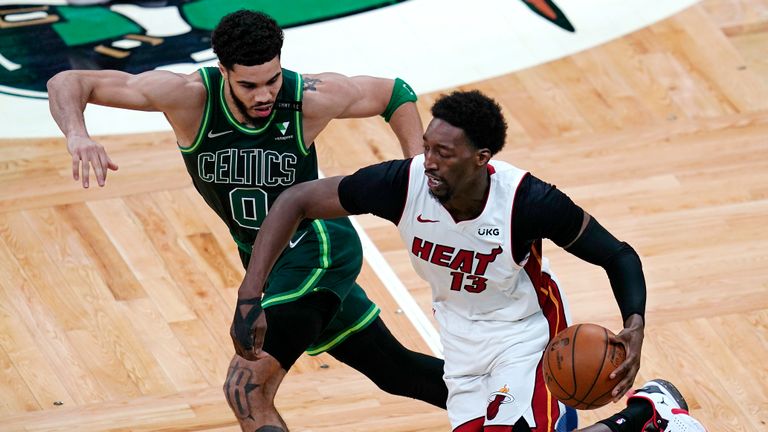 Miami beat Boston to seal their spot in this season&#39;s NBA playoffs.