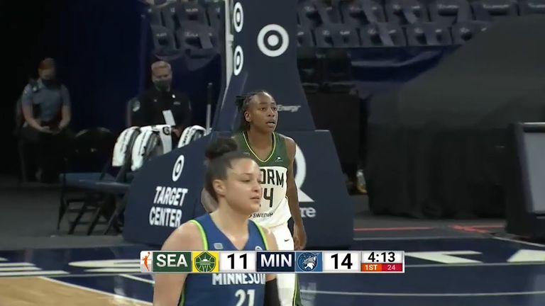 Jewell Loyd hit five threes in a new season-high of 23 points as Seattle secured the comeback win over Minnesota.