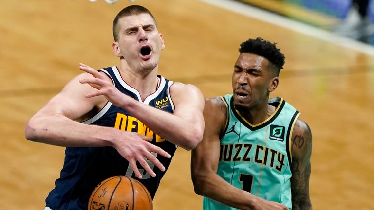 Nikola Jokic provided two phenomenal assists in Denver&#39;s victory over Charlotte.