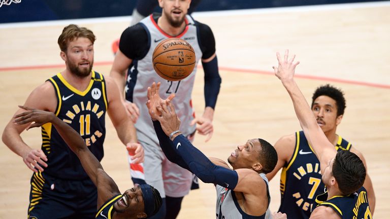 Highlights of the Indiana Pacers against the Washington Wizards from the NBA Play-In Tournament.