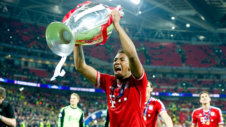 Bayern Munich's Jerome Boateng celebrates winning the 2013 Champions League final at Wembley