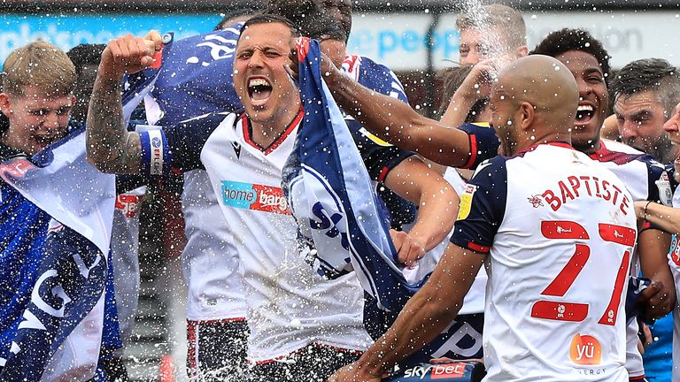 Bolton celebrate securing promotion to League One