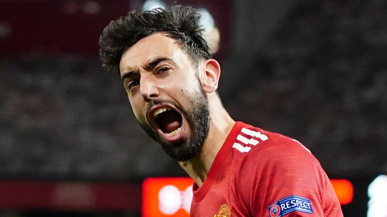 Bruno Fernandes has scored five goals and made three assists in seven Europa League games this season