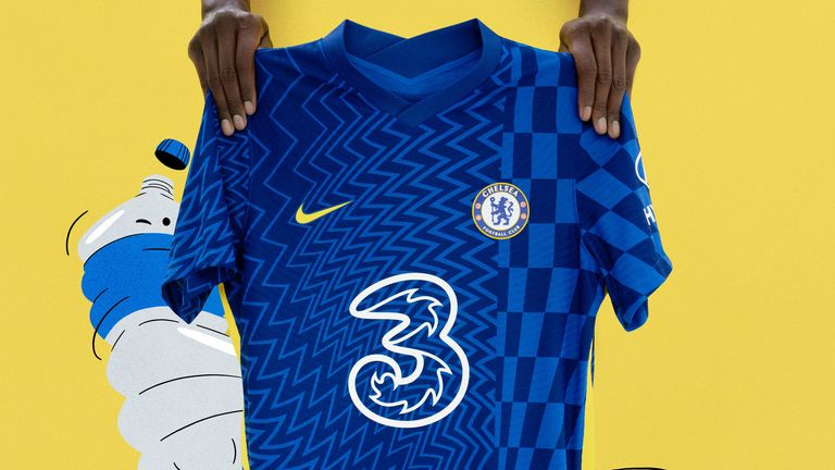 Chelsea's new home kit for 2021-22 features an 'abstract, kaleidoscopic' design. Pic: Nike