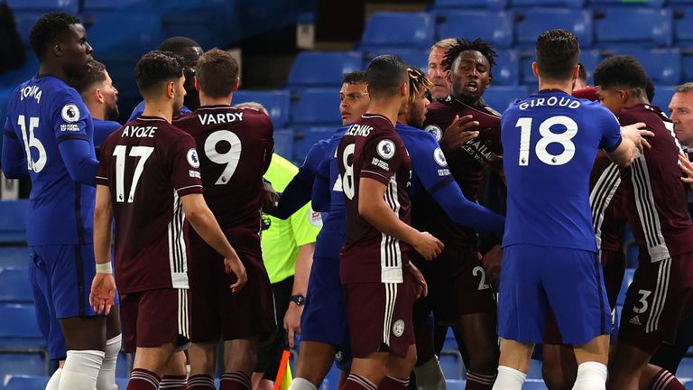 Tempers flared towards the end of Tuesday's Premier League match at Stamford Bridge