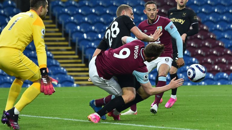 Tomas Soucek's foul on Chris Wood handed Burnley an early penalty