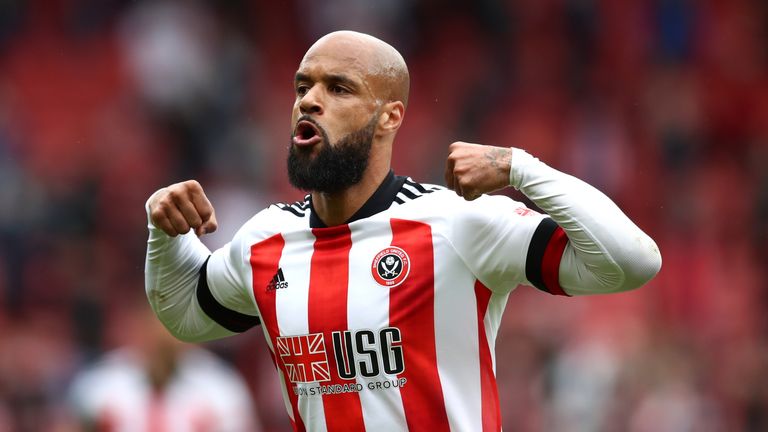 Sheffield United's David McGoldrick celebrates his goal