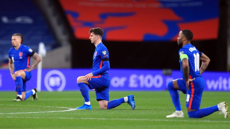 England players take a knee