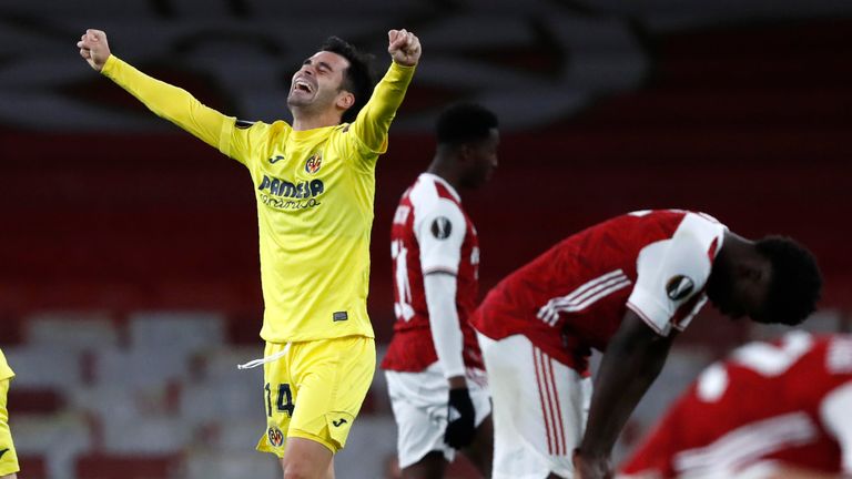 Contrasting emotions at the final whistle as Villarreal seal victory over Arsenal in the Europa League