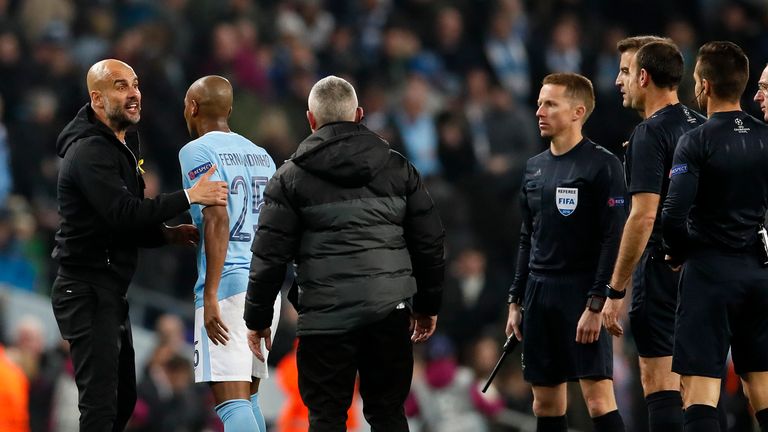 Guardiola was fuming with Lahoz following a wrongful offside call which was given against City three years ago