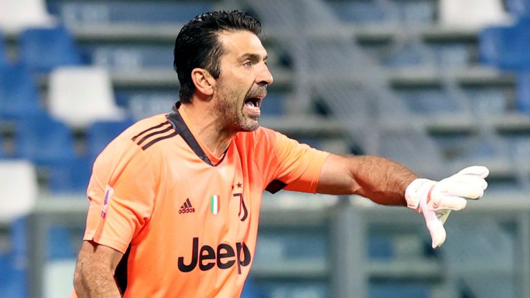 Gianluigi Buffon played in goal after announcing this week that he is leaving Juventus at the end of the season