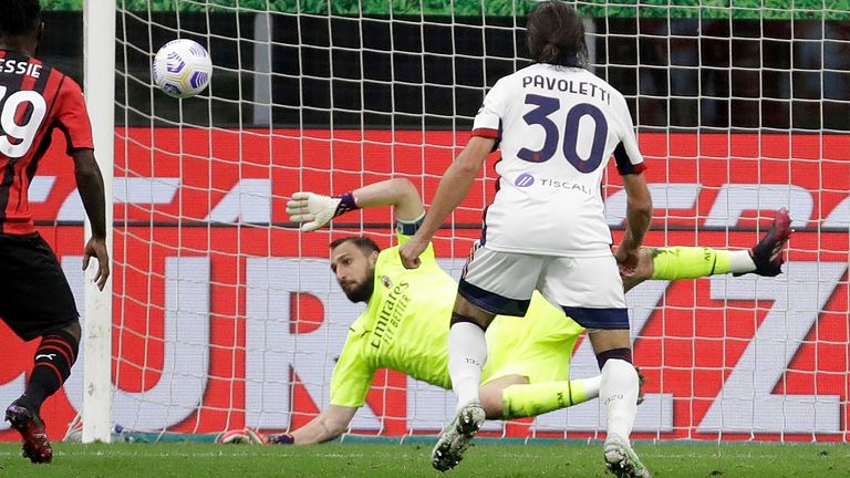 Gianluigi Donnarumma helped AC Milan during a goalless draw