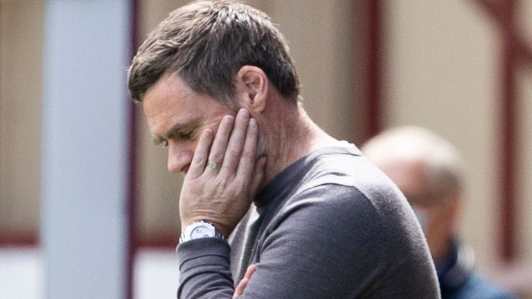 MOTHERWELL, SCOTLAND - MAY 16: Motherwell manager Graham Alexander at full time during the Scottish Premiership match between Motherwell and Ross County  at Fir Park, on May 16, 2021, in Motherwell, Scotland. (Photo by Alan Harvey / SNS Group)