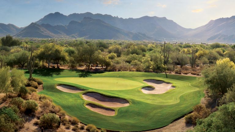 The 8th hole of The Raptor Course at Grayhawk Golf Club.