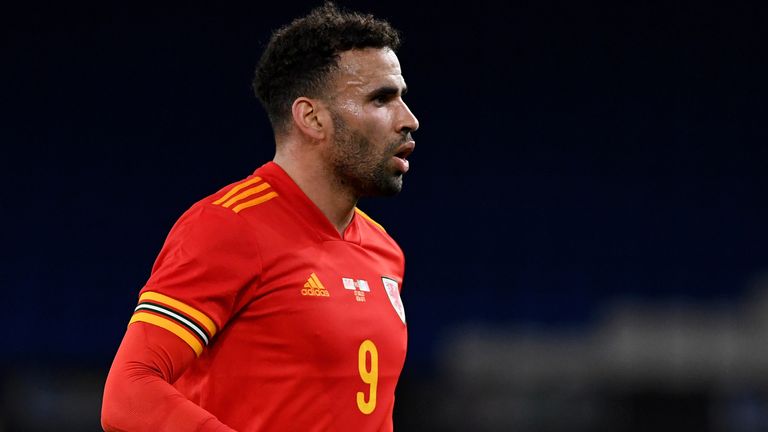 CARDIFF, WALES - MARCH 27: Hal Robson-Kanu of Wales during the International Friendly match between Wales  and Mexico at the Cardiff City Stadium on March 27, 2021 in Cardiff, Wales. (Photo by Athena Pictures/Getty Images)