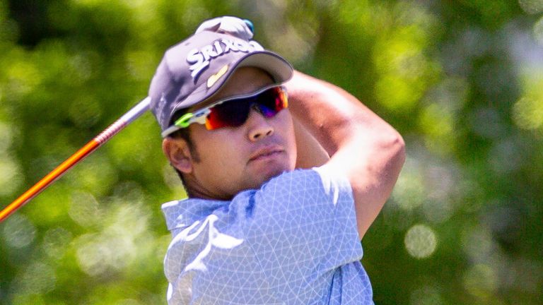 MCKINNEY, TX - MAY 13: Hideki Matsuyama tees off on #6 during the first round of the AT&T Byron Nelson on May 13, 2021 at TPC Craig Ranch in McKinney, Texas. (Photo by Andrew Dieb/Icon Sportswire)