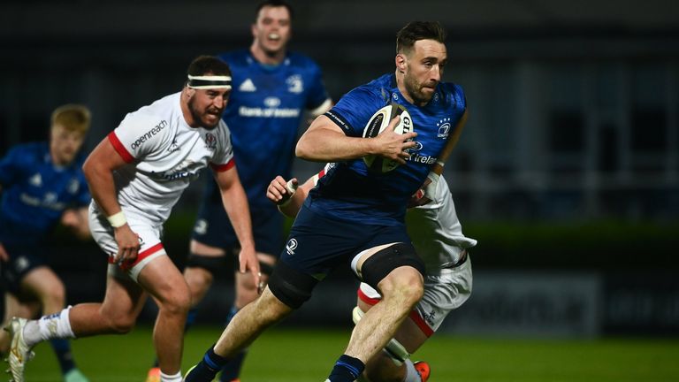  Jack Conan of Leinster evades the tackle from Iain Henderson 