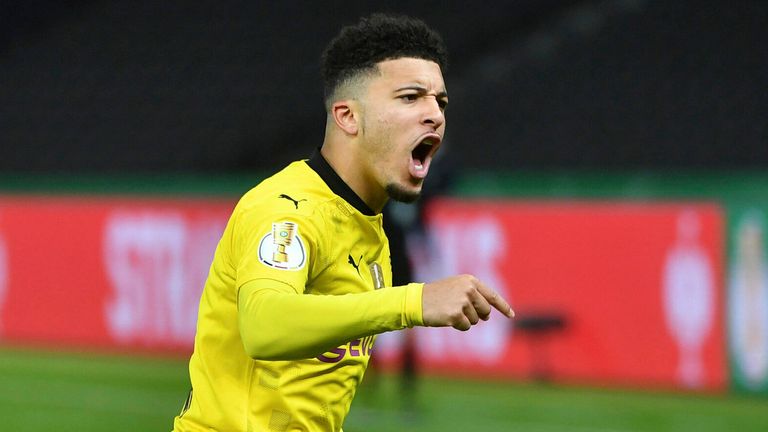 Jadon Sancho has now scored eight goals in 10 games after a slow start to the season