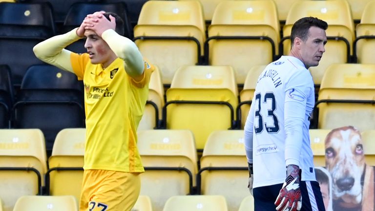 Jaze Kabia missed two glorious chances for Livingston in the second half