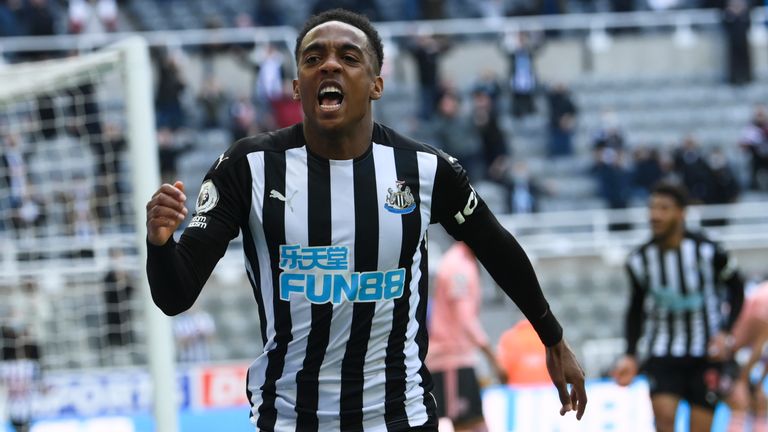 Joe Willock celebrates his goal (AP)