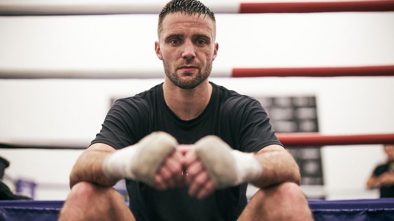 Josh Taylor during a media workout at McGuigans Gym ahead of his WBSS Final against Regis Prograis at the O2 Arena on 26th October 2019..9th October 2019.Picture By Mark Robinson...