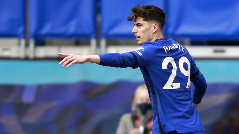 Kai Havertz celebrates his goal