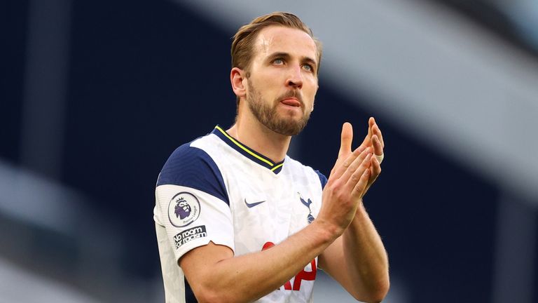 A seemingly emotional Harry Kane applauded Tottenham supporters after his side lost to Aston Villa, in what could be his final home game for the club