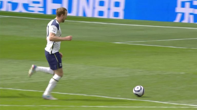 Tottenham's Harry Kane hits the post against Wolves