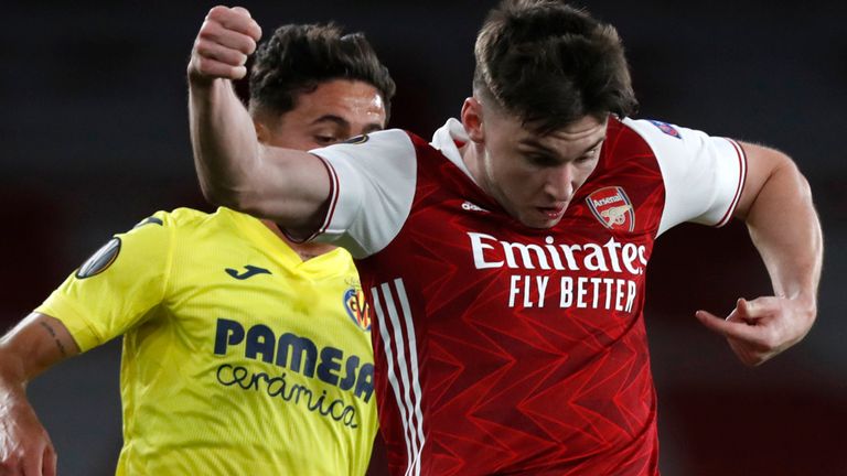 Kieran Tierney was a late addition to the Arsenal XI after an injury to Granit Xhaka