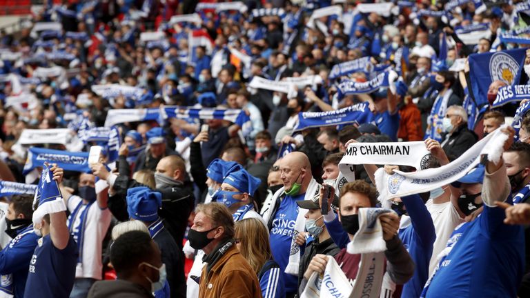 There were 21,000 fans at the FA Cup win when Leicester beat Chelsea earlier in May