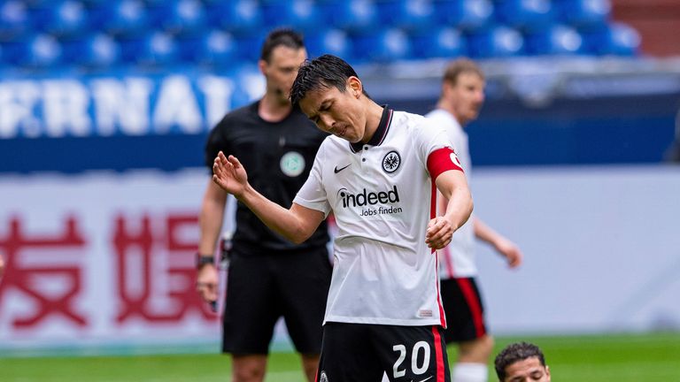 Makoto Hasebe shows his frustration after a missed opportunity