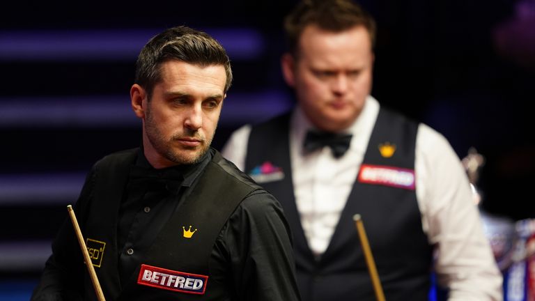 Mark Selby during day 17 of the Betfred World Snooker Championships 2021at The Crucible Theatre on May 3, 2021 in Sheffield, England. The Betfred World Snooker Championship is being played in front of spectators as part of the government's Events Research Programme. (Photo by Zac Goodwin - Pool/Getty Images)
