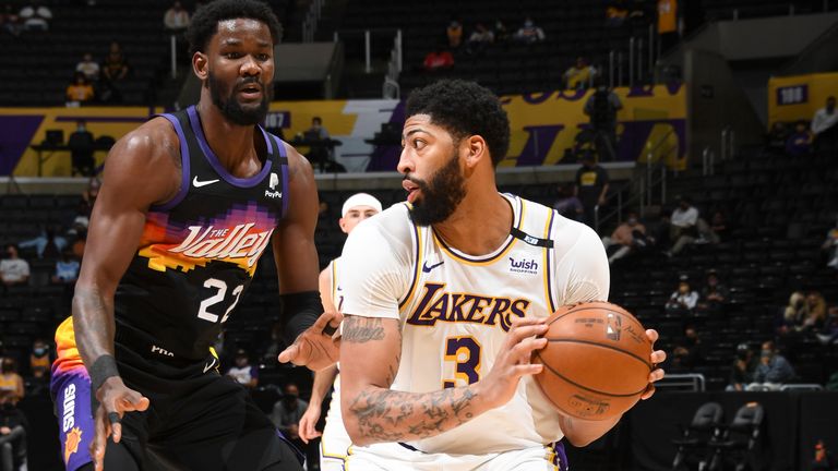 Dominant Anthony Davis Leads Los Angeles Lakers To Upset Of Visiting Phoenix Suns Nba News Sky Sports