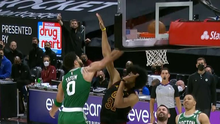 Jayson Tatum posterizes Jarrett Allen, but he wasn't happy one bit