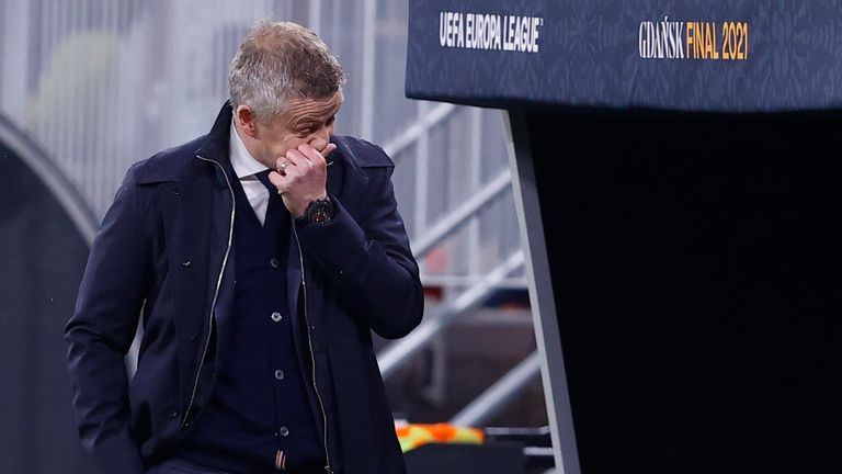 Ole Gunnar Solskjaer shows his despair on the touchline