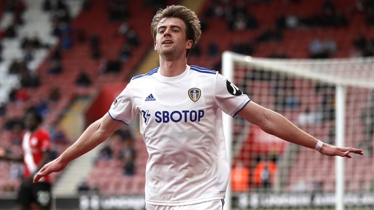 Patrick Bamford celebrates after putting Leeds ahead