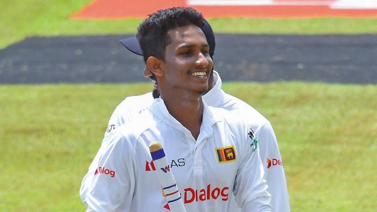 AP Newsroom - Sri Lanka's bowler Praveen Jayawickrama, front, walks off the field with his teammates after their victory over Bangladesh by 209 runs in the fifth day of the second test cricket match between Sri Lanka and Bangladesh in Pallekele, Sri Lanka, Monday, May 03, 2021.( AP Photo/Sameera Peiris)