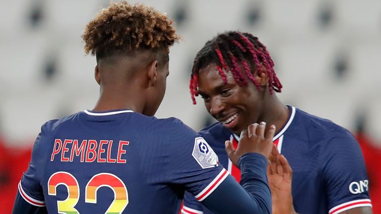 Moise Kean was also on target for PSG