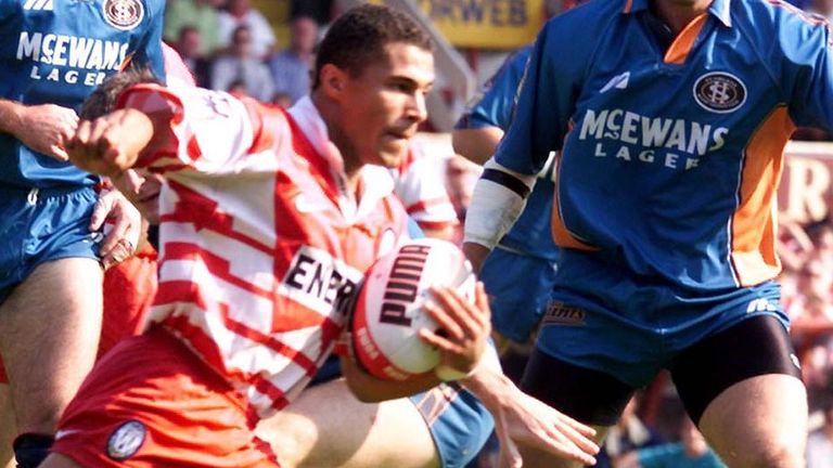 Robinson in action for Wigan Warriors in 1999