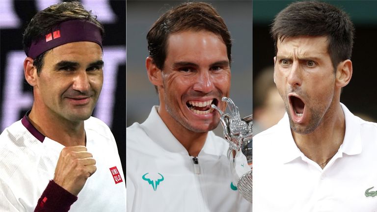 Roger Federer, Novak Djokovic and Rafael Nadal - French Open 2021 USE