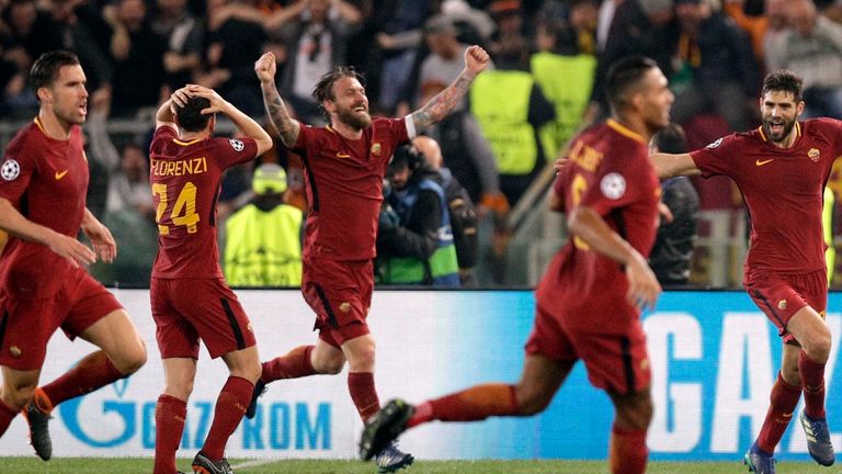 La Roma ha segnato una storica vittoria sul Barcellona nel 2017