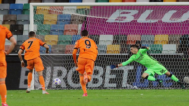 Ronaldo strikes from the penalty spot for Juventus against Udinese