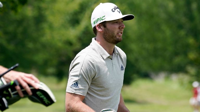 Sam Burns walks to the first green during the third round of the AT&T Byron Nelson 