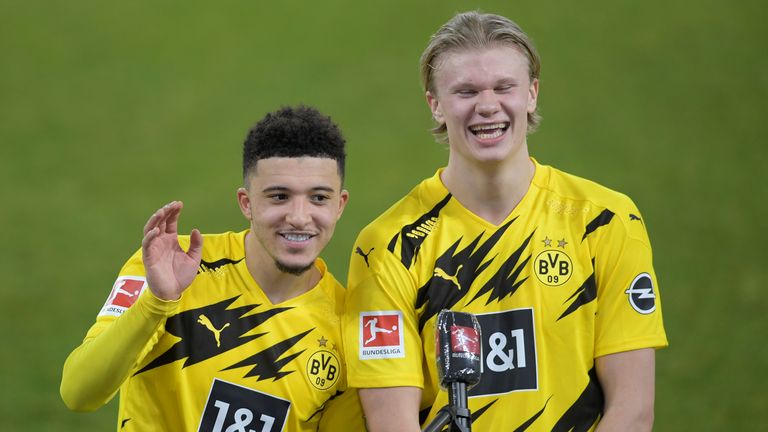 Jadon Sancho (left) and Erling Haaland are in demand this summer